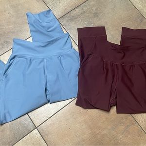 Lot 2 Old Navy High-Waisted PowerSoft Cropped crop Jogger Pants blue burgundy S